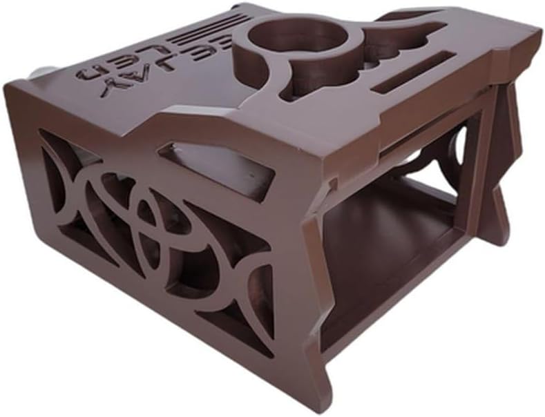 One Din Two EQ Wooden Case, Brown MDF Car Audio Controller Housing with Cup Holder, DEEJAY LED Logo, 1 DIN EQ Wooden Box, Custom Wooden Case for Equalizer, 2.5" Cup Holder, 2.5 DIN Space