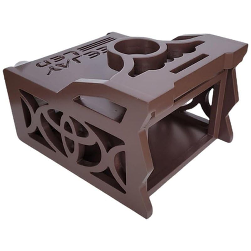 DEEJAY LED One Din Two EQ Wooden Case, Brown MDF Car Audio Controller Housing with Cup Holder, DEEJAY LED Logo, 1 DIN EQ Wooden Box, Custom Wooden Case for Equalizer, 2.5" Cup Holder, 2.5 DIN Space
