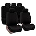 FH Group FB051115 Multifunctional Flat Cloth Seat Covers (Black) Full Set with Gift - Universal Fit for Trucks, SUVs, and Vans