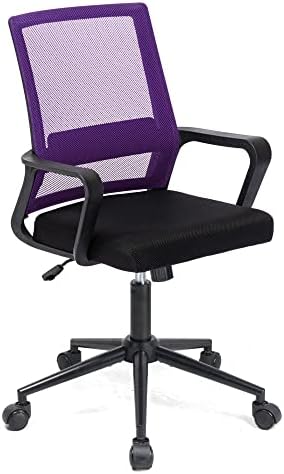 T-THREE. Adjustable Office Chair Ergonomic Mesh Swivel Chair Desk Chair Computer Chair Lumbar Support Height Adjustable for home Work and Student Study(Purple)