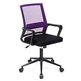 T-THREE.Chaise de Bureau en Toile, Chaise Ergonomique, siège, pivotant,réglable en Hauteur, Soutien Lombaire, mécanisme d'inclinaison, Assise et Dossier en Maille Respirante,Bureau, Charge 150kg,VT