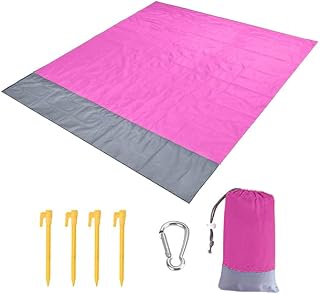 ZANHOG 2021 Summer Light Weight Sand Free Beach Mat Outdoor Travel Camping Beach Mat Home Decor Rugs Portable Foldable Picnic Blanket (Color : Rose Grey, Size : 200cm by 210cm)