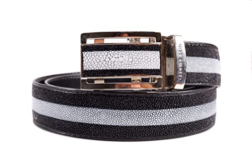 Genuine Stingray Shagreen Skin Leather Long Strip Men's Belt 46" Black2