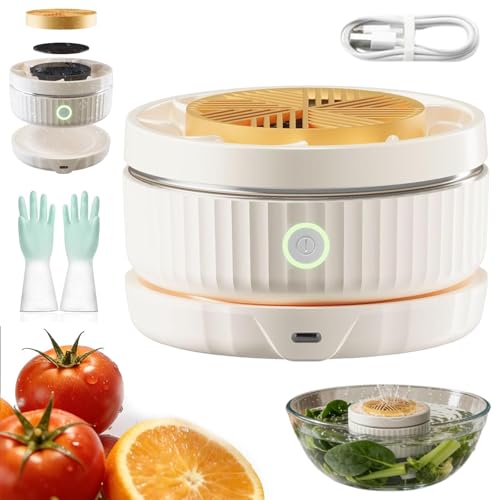 Fruit and Vegetable Washing Machine, Produce Cleaner Device, USB Wireless Cleaning Device for Salad, Rotatable Washing Purification Device with Hydroxyl Electrolysis for Produce, Meat (1PC)