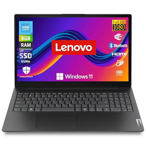 Lenovo - Notebook Pc Intel N100 4 Core fino a 3.4Ghz - Display 15,6' FHD - Ram 8Gb DDR5 SSD Nvme...