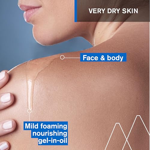 Uriage Xémose Face & Body Wash For Very Dry Skin, Soothes For Long-Lasting Comfort, Mild Foaming Nourishing Gel-In-Oil, Fragrance & Soap-Free, Physiological Ph