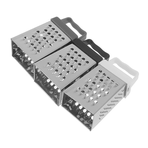 LOORGVEL 3 piezas Rallador de Verduras Multifunción Acero Inoxidable con Base Antideslizante para Patatas Zanahorias y Queso Utensilio Compacto Cocina y Profesional