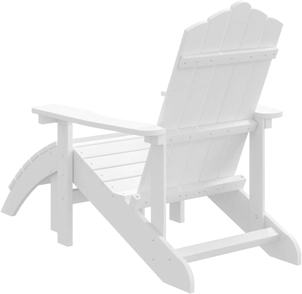 Patio Chair with Footstool,Garden Chairs,Lounge Chairs,Lawn Chairs,Camping Chair,Beach Chairs,Poolside Chairs,Indoor Chair,for Lawn,Garden,Backyard,Poolside,Porch,HDPE White