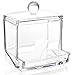 Cozhome Clear Acrylic Cotton Swab Box Case /Cotton Ball Storage /Makeup Pads Holder / Cosmetics Organizer / Toothpick Holder/ Workbox Container Exquisite Crystal Clear