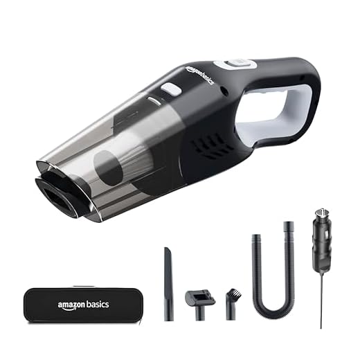 amazon basics Car Vacuum Cleaner | Portable Handheld | 5800PA Suction | 12V DC with 4.8m(15.7ft) Cord | Powerful BLDC Motor | Stainless Steel HEPA Filter