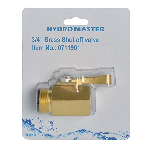 Hydro Master Heavy Duty 3/4" Brass Shut Off Valve With Large Handle, Full Flow Garden Hose Connector #TOP5