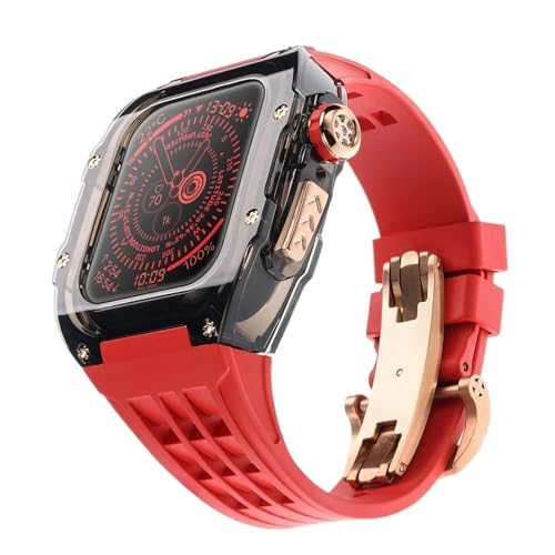 Kit modding RM 49mm Glacier transparent avec bracelet caoutchouc pour Apple Watch