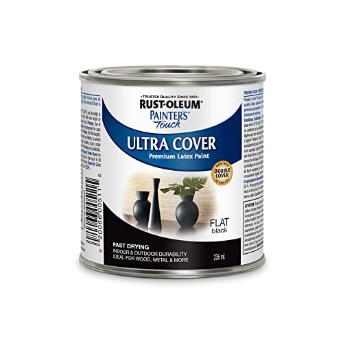 Rust-Oleum Multi-Purpose Paint in Flat Black, 236 mL by Rust-Oleum - Used condition - CA$15.06