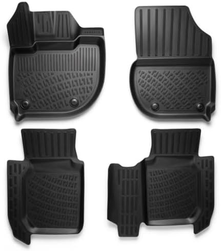 RizLiner Honda HR-V 2016-2022 & Fit 2015-2020 Floor Mats Custom Fit Rubber 3D Car Mats Laser Measured 1st & 2nd Row Floor Liners All Weather Heavy Duty Waterproof Odorless Non-Slip TPE (Front & Rear)