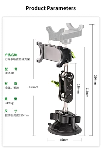 Ruigpro Universal Ball Head Arm For Phone New 360° Rotating Car Phone Holder Mount Ballhead Magic Arm Suction Cup Phone Holder For Car Dashboard Windshield Vehicle Sunroof #TOP5