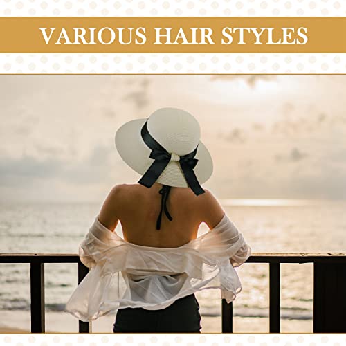 6 Pcs Straw Hat For Women Upf 50+ Summer Floppy Sun Hat Woven Beach Sun Hat Foldable Bucket Hat With Bowknot For Girls (Mixed Colors, Bowknot Style) #TOP4
