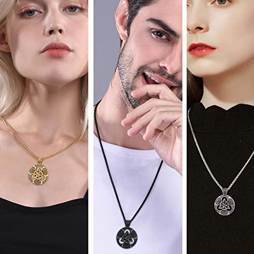 U7 Viking Pendant Necklace Stainless Steel/18K Gold Plated Celtic Thor's Hammer Pendant Necklaces Viking Jewelry Gift for Men4