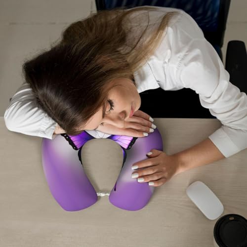 Almohada de viaje de poliéster con diseño mariposa miniatura 7