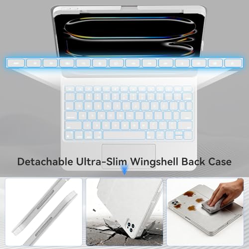 CNAIDUNR iPad Case with Keyboard for iPad Air 11" & iPad Pro 11",White - image 2