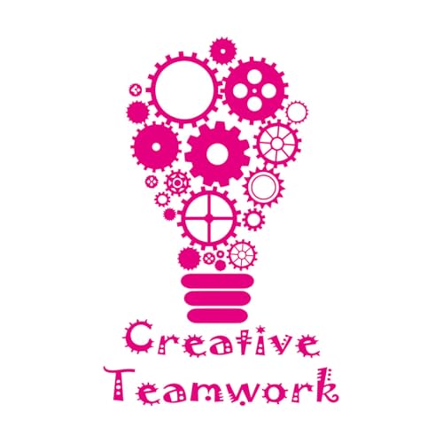 Calcomanías de pared de papel adhesivo Logotipo de trabajo en equipo creativo para empresas, oficina, bombilla, equipo, ig 32x50.1cm Cultura del tatuaje Rosa roja