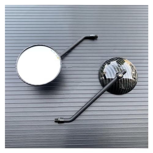 Espejo redondo retrovisors de 10mm universal anticaídas con pintura imitación fibra de carbono