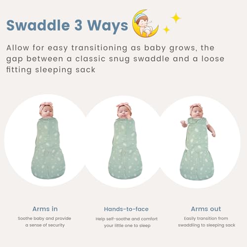 Image of ZIGJOY Baby Swaddle Sleep Sack, 1.0 TOG Sleep Sack Swaddles for Newborns & infant 0-6 Months 100% Cotton Baby Wearable Blanket for Newborn Registry Essentials