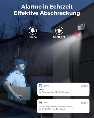 Reolink 4K Wi-Fi 6 PT Überwachungskamera Aussen Set, 2X WLAN Kameras Outdoor mit 355° Pan & 90° Tilt, Bewegungsverfolgung, Smart-Erkennung, Farbnachtsicht, 12CH Wi-Fi NVR mit 2TB HDD (RLK12-800WTM2)