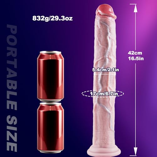Miniatura 7 de Dildo Gigante Extra Largo De 42 Cm, Dildogigante Realista De Silicona, Pene Anal Grande Y Ancho, Dildo Xxl Sin Testículos Con Glande Grueso, Con Ventosa Fuerte, Para Hombres Mujeres Avanzados