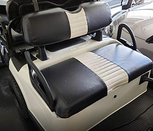 E-Z-Go Txt "Staple On" Golf Cart Seat Cover With Match Rear Facing Seat Cover (1 Stripe) #TOP5