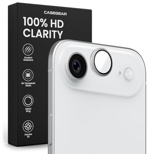 Image of CASEGEAR Clear Pro Camera Lens Protector Compatible With iPhone Air | HD Clarity | Scratch Resistant | Complete Coverage | Easy Installation | Silver