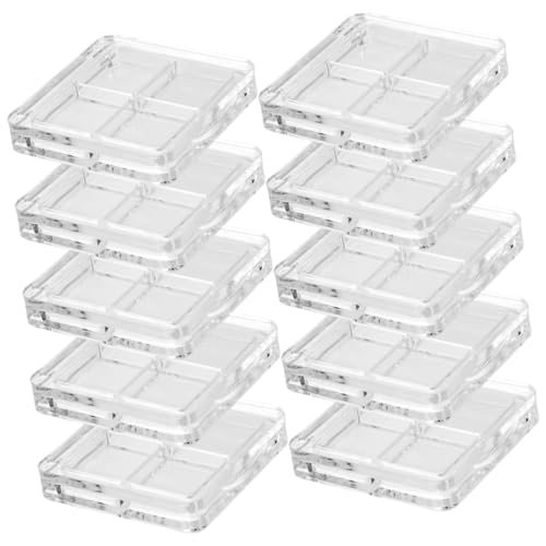 Mikinona 10Pcs Refillable Empty Eyeshadow Palette Compact Case for Blush Powder Lipstick Lightweight Portable Cosmetic Storage Box for Travel