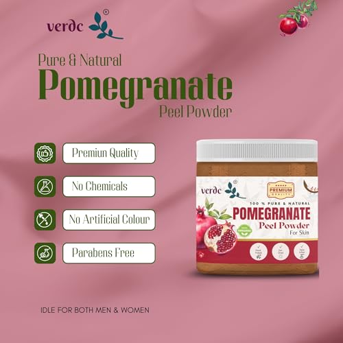 Image of 100% Pure & Natural Pomegranate Peel Powder for Face / Anar peel - Facepack for Scars, Acne, Wrinkles - All Skin Types - (100 GM)