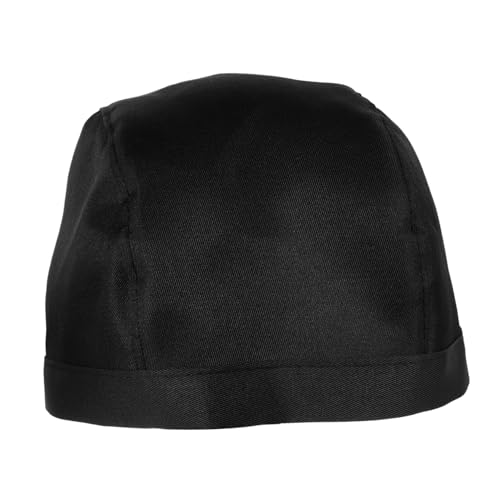 BESPORTBLE Fashionable Black Chef Hat for Men Women Comfortable Server Turban with Skull Ribbon Design Durable Canvas Material for Cooks and Bakers