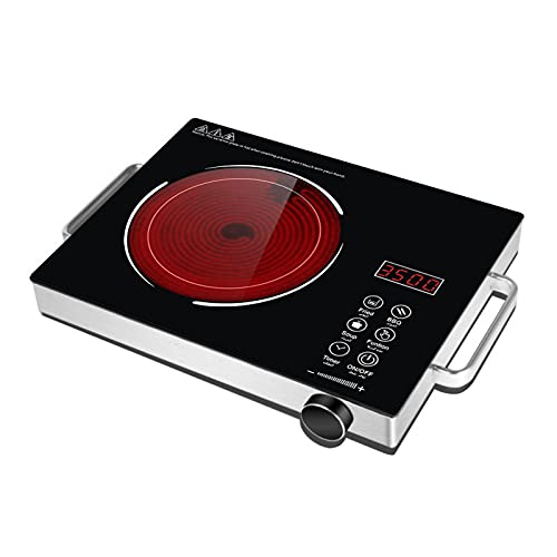 Wgwioo Portable Induction Cooktop, Full Glass Induction Burner with Sensor Touch, Stainless Steel Electric Cooker Countertop Burner, 3500W