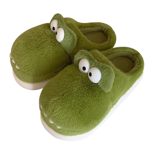 Crocodile Slippers - Women's Funny Winter Warm Cotton Slippers. Lightweight and non-slip.