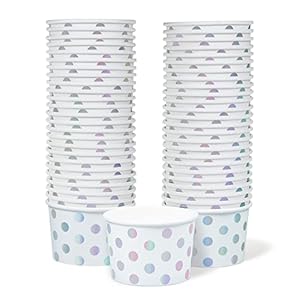 MATICAN 266 ml Papier-Eisbecher Silber Punkte 50Stk