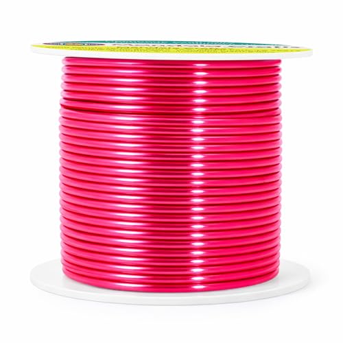 Image of Mandala Crafts 14 Gauge Anodized Aluminum Craft Wire for Jewelry Making - 60 FT Colored Flexible Raspberry Wire - Bendable for Bonsai Armature Crafting Sculpting