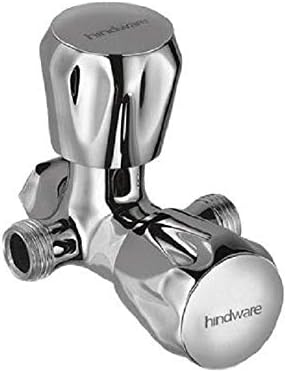 Hindware Classik F200006CP 2-Way Angular Stop Cock Without Wall Flange, Brass with Chrome Finish