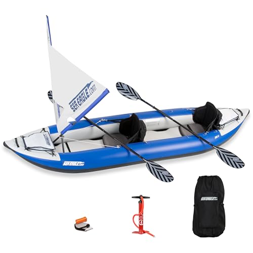 Sea Eagle 380X 12'6" Explorer Inflatable Kayak- Fishing, Touring, Camping, Exploring &White...
