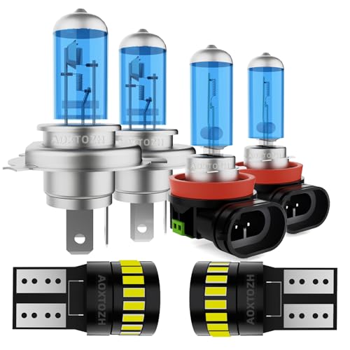 Image of Headlight Bulbs Fit for 2006-2014 Toyota Yaris,9003 High Low Beam Light Bulbs H11 fog light License Plate Lights Combo,Halogen Headlight,300% Brightness,Plug and Play,6000K White,6 Pcs