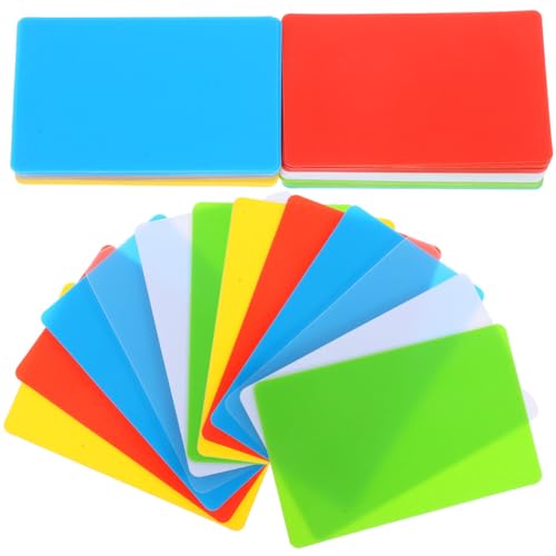 Homoyoyo 60 Stück Teiliges Blanko Plastikkarten in Farben Stabile Kunststoff Badge Karten mit Glatter Oberfläche zum Bedrucken Vielseitig für Ausweise Networking Geburtstags und