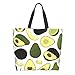 Hushuigeee Sac à bandoulière imprimé avocat frais sac fourre-tout pour femme, sac à main en polyester sacs d'épicerie sac à provisions réutilisable