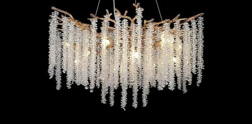 Chandelier, Opulent Style Modern Luxury Gold Branch Crystal Ceiling Chandelier.