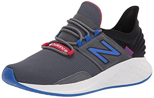 New Balance Men's Fresh Foam Roav V1 Sneaker, Lead/Cobalt/Team Red, 9 M US