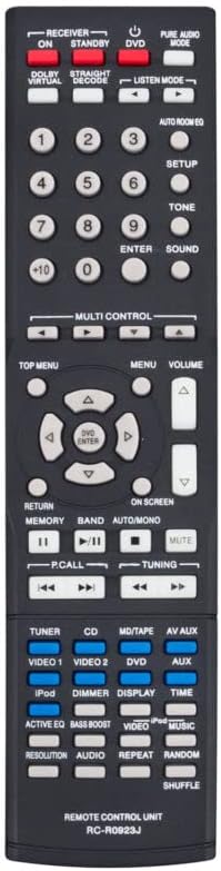 Replacement Remote Control Replace for TV/Audio/Projector RC-R0923J for Kemwood AV Receiver KRF-V7300D KRF-V9300D KRFV8300D