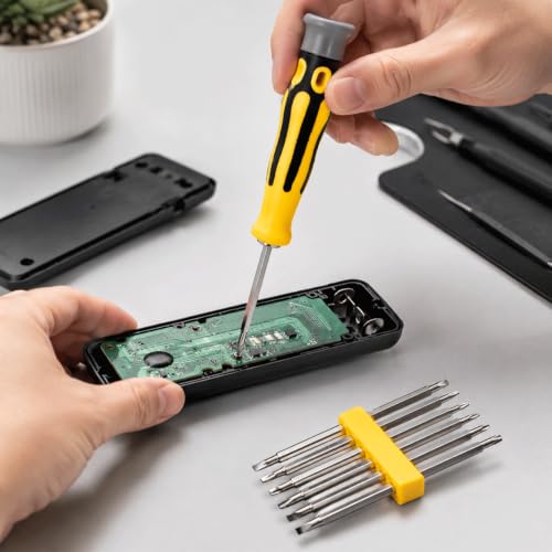 6-in-1 Multi-Bit Screwdriver Set Portable Compact Design Steel Bits Ergonomic Handle Manual Multibit Screw Starter For Home Electronics Furniture glasses screwdriver