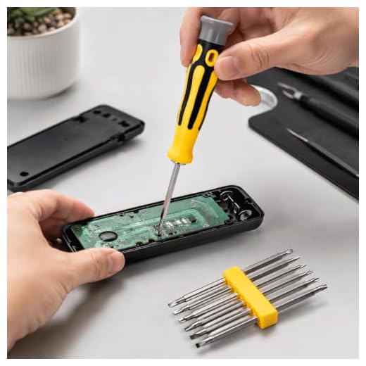6-in-1 Multi-Bit Screwdriver Set Portable Compact Design Steel Bits Ergonomic Handle Manual Multibit Screw Starter For Home Electronics Furniture glasses screwdriver