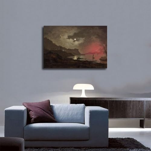 Toile Joseph Wright du Vésuve à Naples pour s'évader du bureau