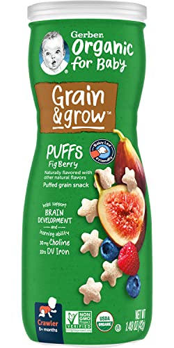 Gerber Baby Snacks Organic Puffs, Fig Berry, 1.48 Ounce (Pack of 6)