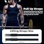 WSAKOUE Lifting Straps, Weightlifting Straps, Deadlift Straps with Padded Neoprene for Power Lifting, Bodybuilding, Gym Workout, Strength Training & Fitness Workout, Resistance - Image 3